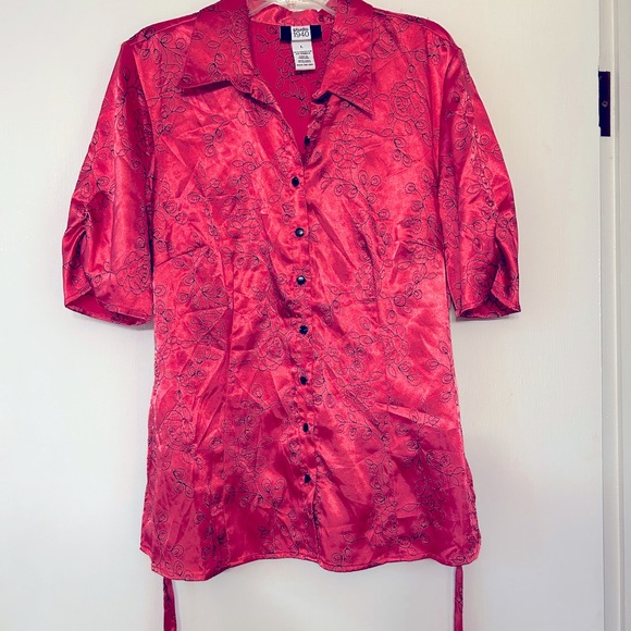 Studio 19490 Hot Pink Embellished Blouse - Picture 2 of 4